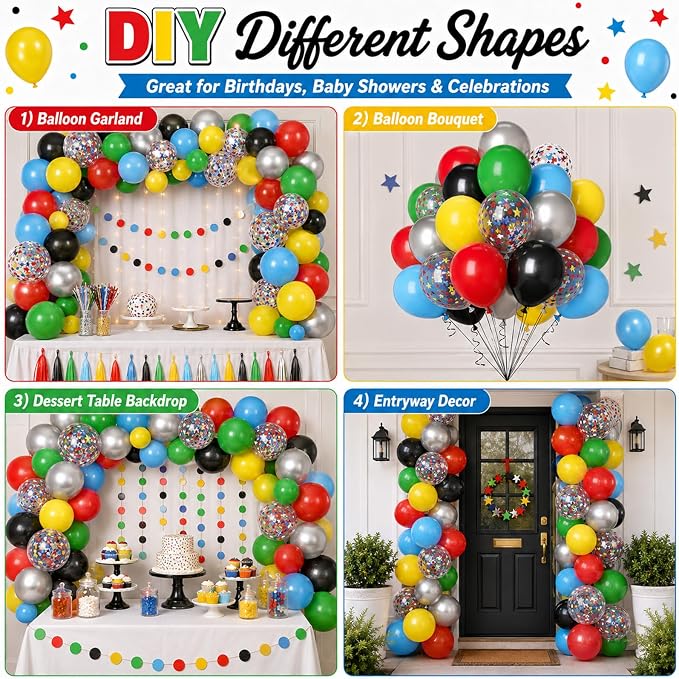 Colorful Balloons, Baby Shower Carnival School Festival Decor - Image 6