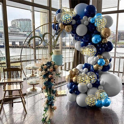 Navy Blue and Gold Balloons, Metallic Golden and Blue Balloon Navy and White - Image 3