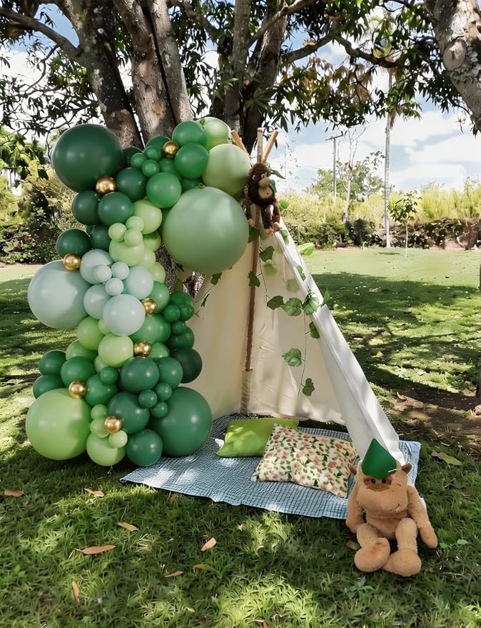 Green and Gold Balloon Arch Kit, Birthday Party Decor | Shades of Green Gold - Image 5
