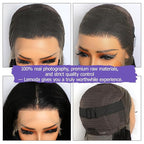 Lemoda Straight SKINLIKE Real HD 13x4 Full Lace Frontal Wigs 210% Density 15A Brazilian Straight Virgin Human Hair Lace Front Wig 22inch Invisible 0.1mm Ultra-thin Frayed Ends Tiny Knots