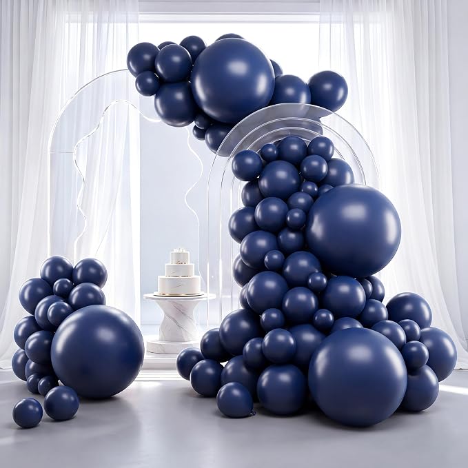 RUBFAC Navy Blue Balloons 129pcs Different Sizes Balloon Arch Kit | Pack of 18 by RUBFAC