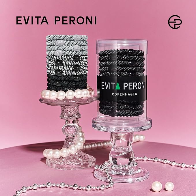 EVITA PERONI 12 Pcs Hair Ties, High Elastic Ponytail Holders, Hair Ties No Damage for Thick Curly Hair Women Men (Blackout Red)