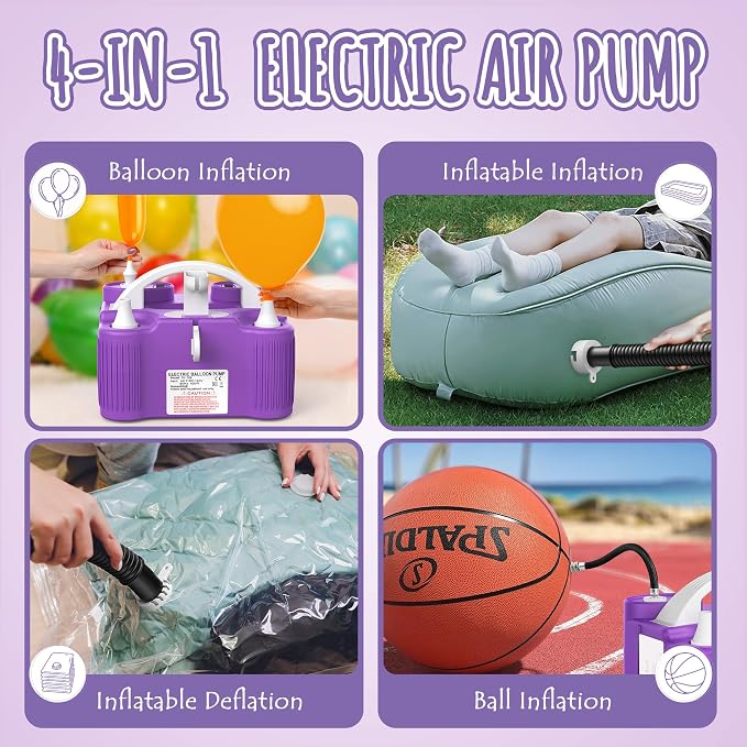 4-in-1 Electric Balloon Pump Triple Nozzles - Image 3