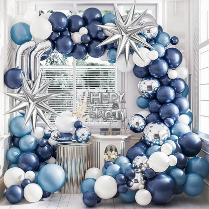 Blue Silver Balloon Arch Kit - Image 8