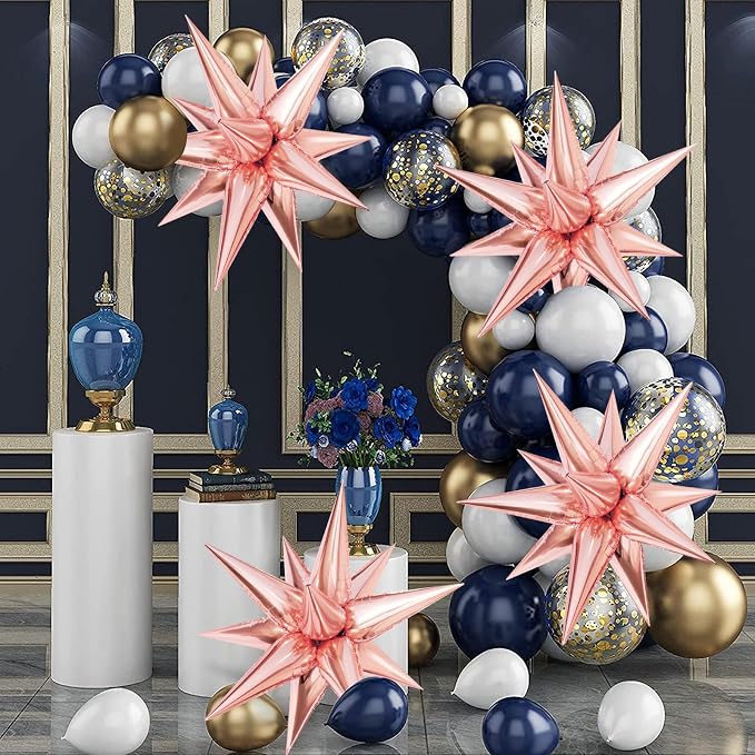 60 Pcs Star Balloons Explosion 12 Point Foil Cone Balloons Magic Balloon Large - Image 3