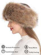 Faux Fur Headband for Women Winter Earwarmer Earmuff with Elastic
