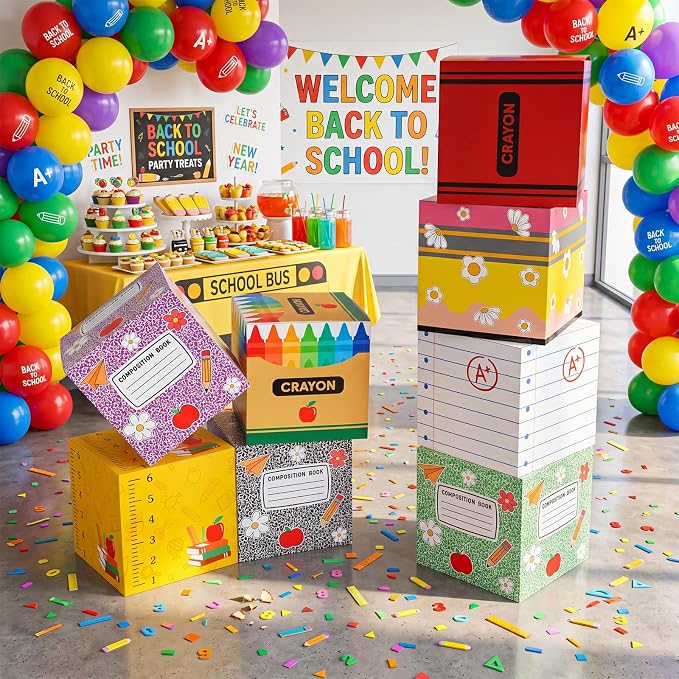 Geyoga 8 Pcs Back to School Balloon Box Decoration Sets Include Composition - Image 2