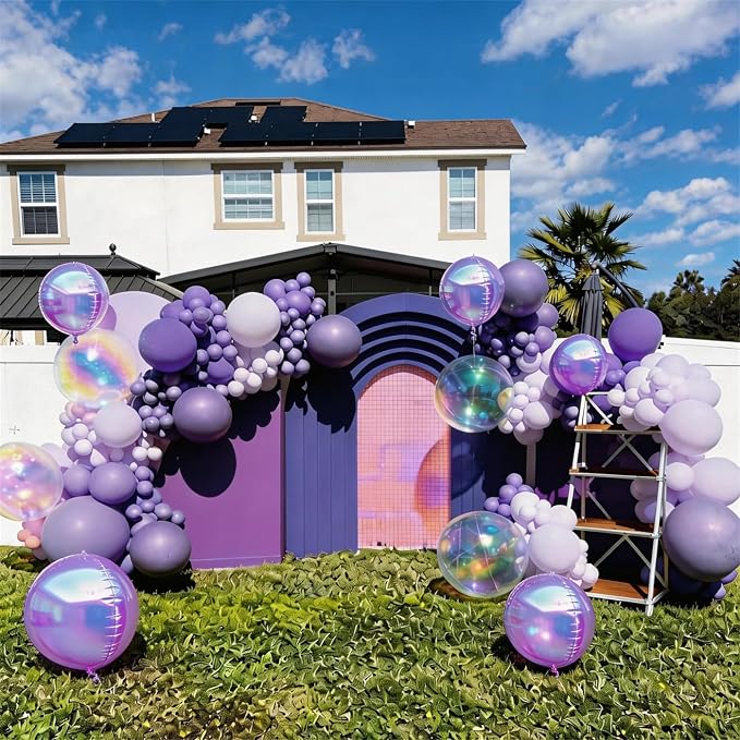 6Pcs Iridescent Purple Balloons - Image 6