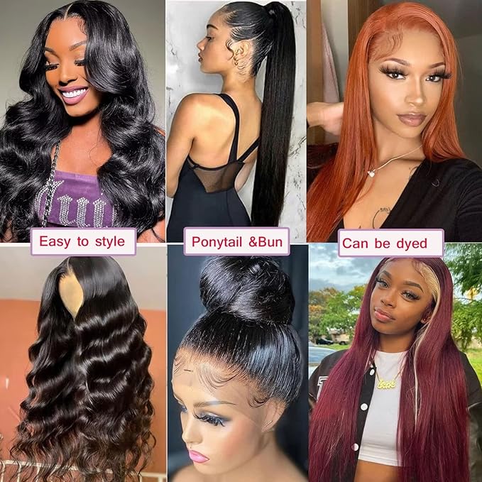 Lemoda Full 13x6 SKINLIKE Real HD Lace Frontal Wigs 15A 30Inch Brazilian Straight Virgin Human Hair Lace Frontal Wigs 200% Invisible 0.1mm Ultra-thin Frayed Ends Lace Front Wig Pre Plucked Tiny Knots