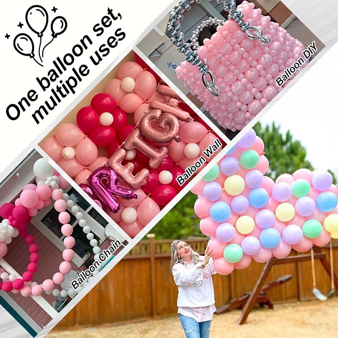 Pastel Pink Linking Balloons, Quick Linked Balloon - Image 3