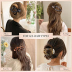 Obeoby 10 Pcs Flat Hair Clips for Women, 3 Styles French Flat Claw Clips for Thin Thick Hair, Medium Duckbill No Slip Hair Accessories Barrettes Girls（Tortoiseshell）
