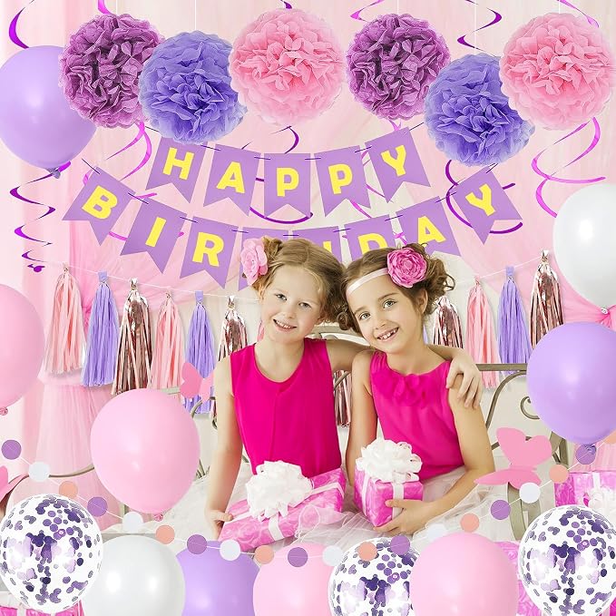 Purple Pink Birthday Party Decorations - Image 4