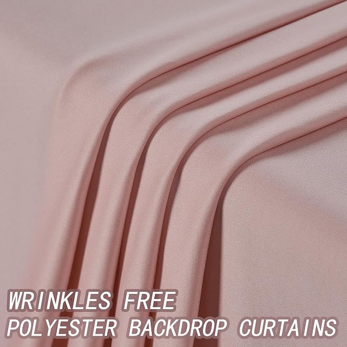 50ft×12ft Wrinkle Free Dusty Pink Backdrop Curtains - Image 2