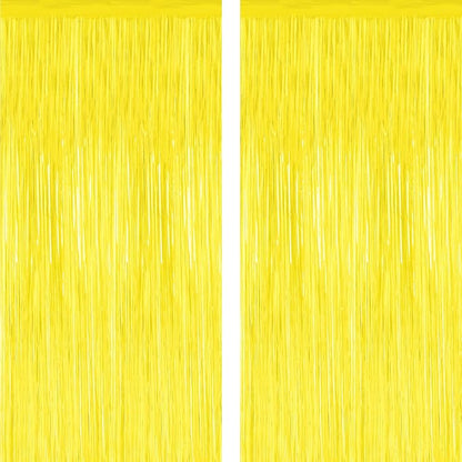 ZATAYE 2 Pack Yellow Foil Curtain Streamer Decorations | Yellow, Metallic Foil by ZATAYE