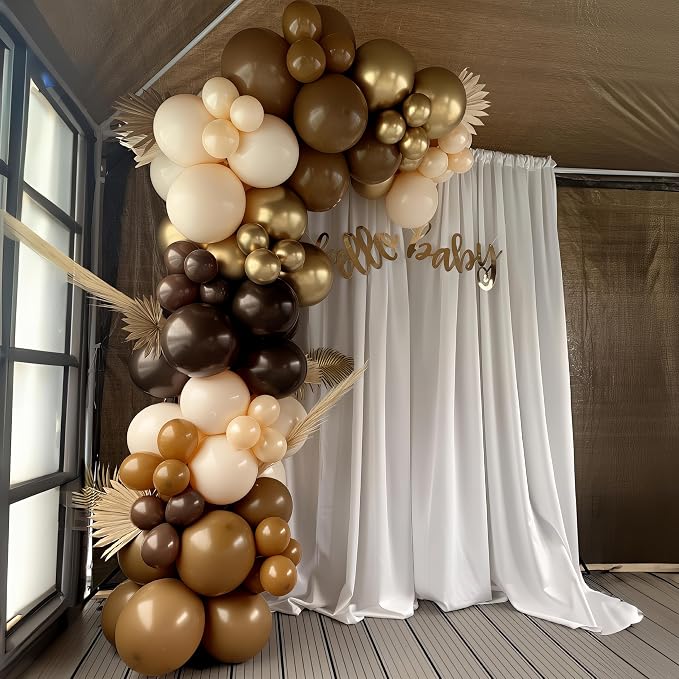 HILAVO Brown Balloon Arch Kit 18 in Clear Balloons Shades of Brown Cream Dark - Image 5