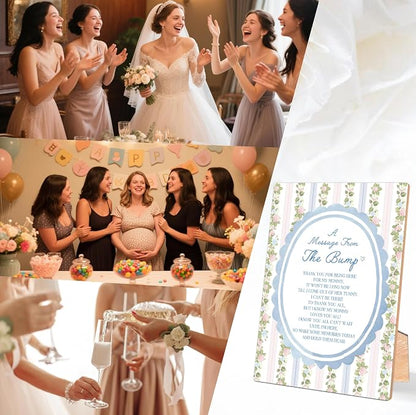 Sweet Floral Striped A Message From the Bump Baby Shower Signs, Grandmillennial - Image 5