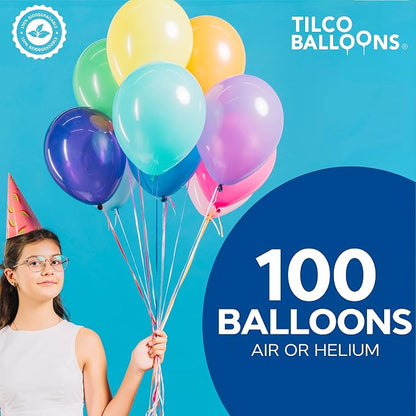 | 100 Biodegradable Latex Balloons 9 Inch | Assorted Rainbow Colors | Perfect - Image 3