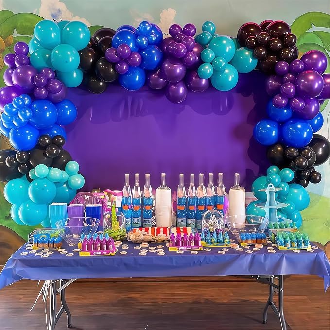 Black Purple Blue Balloons Garland Arch Kit, Metallic Blue Purple Teal Black - Image 5