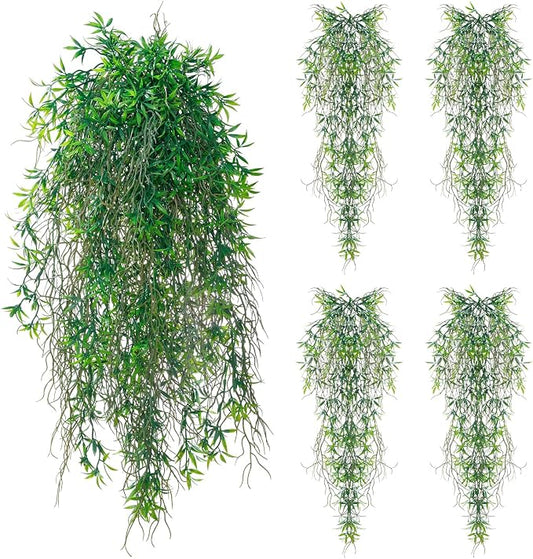4Pcs Fake Hanging Fern Plants for Outdoors, UV Resistant Artificial Ferns by dallisten