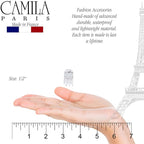 Camila Paris CP3085 French Hair Clip for Women, Set of 6 Extra Small White Girls Hair Claw Clip Jaw Fashion Durable Styling Hair Accessories for Women, Ladies Strong Hold Grip Clamp, Made in France