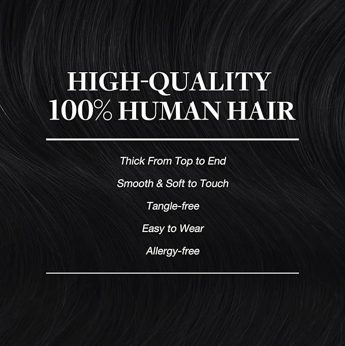 GOO GOO Clip in Hair Extensions Real Human Hair, Remy Human Hair Extensions Clip ins for Women, Natural Human Hair, 24inch 120g 7Pcs, 1 Jet black