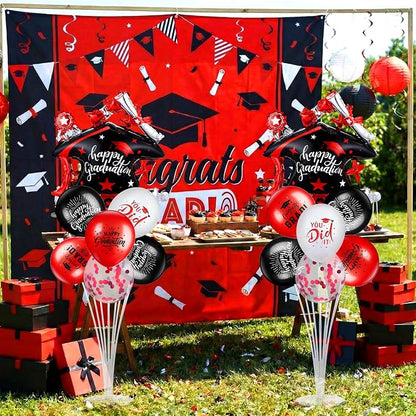 Jenaai Red and Black 27 Pcs 2026 Graduation Balloon Centerpiece - Image 7