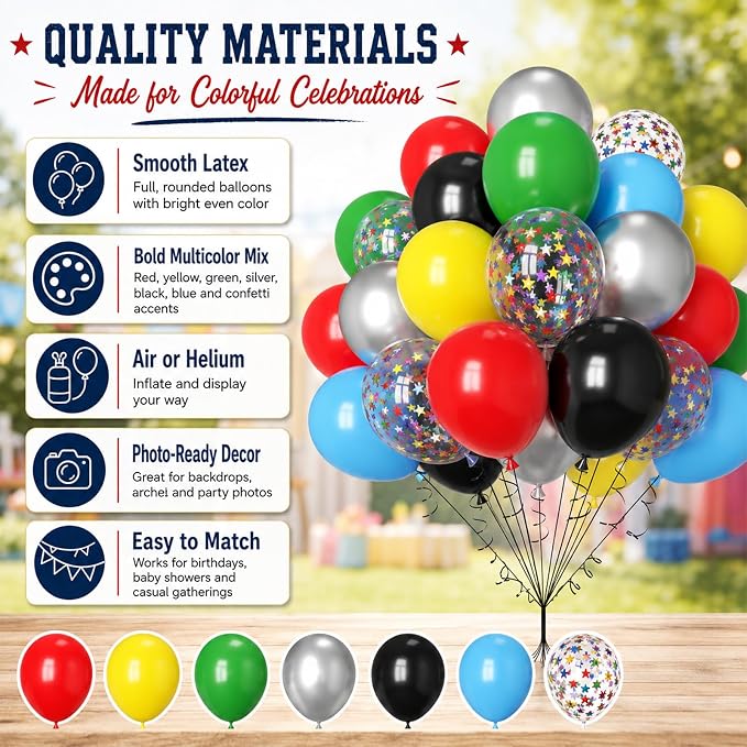 Colorful Balloons, Baby Shower Carnival School Festival Decor - Image 7