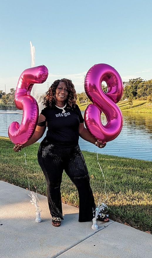 Number Balloons Pink 7 Balloon 40 inch - Image 4