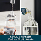 Grove Co. Glass Spray Bottles for Cleaning Solutions, 2-Pack Bundle, Unique Silicone Sleeve Slide & Snap Custom Label, Refillable Spray Bottle, Made from Recycled Glass, 2 x 16 oz