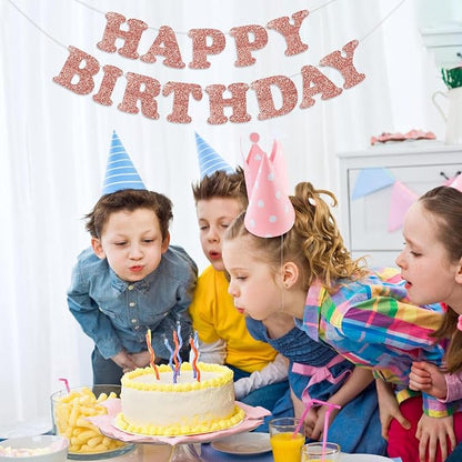 Rose Gold Happy Birthday Banner Birthday Party Decorations Happy Birthday - Image 3