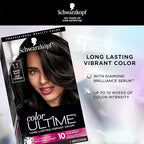 Schwarzkopf Color Ultime 1.1 Raven Black Hair Dye, Permanent Intense Black with Diamond Brilliance, Fade-Resistant, Covers Grays, All Hair Textures