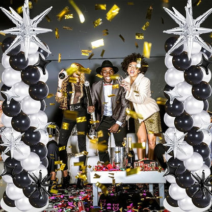 Soulchen 110 Pcs Black Silver Explosion Balloons Column Stand Kit Adjustable - Image 6