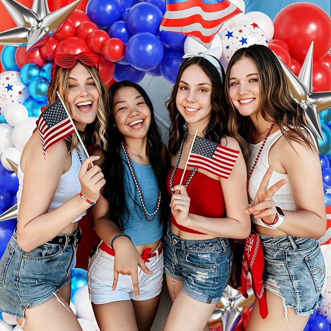 153Pcs 4th of July Balloon Arch Garland Kit Red White and Blue Party Decorations - Image 6