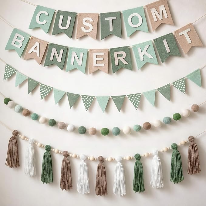SmoothNovelty 139 Pcs Felt DIY Custom Banner Kit Include 104 Letters 18 by SmoothNovelty