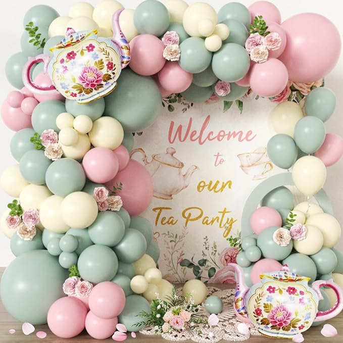 102pcs Tea Party Decorations Balloon Garland Arch Kit by Jenlion
