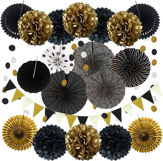 Party Decoration, Pom Poms Flowers, Garlands String Polka Dot and Triangle by ZERODECO