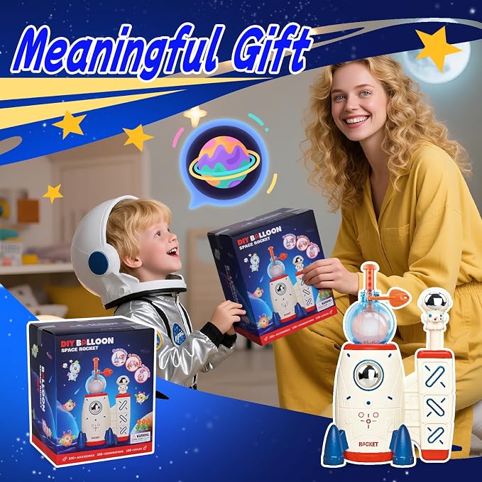 Amy&Benton 195PCS Space Rocket DIY Sticky Balloons - Image 9