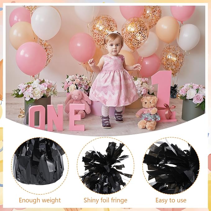 4 Pcs Black Metallic Balloon Weights Holder Anchors Balloon Holder Weights - Image 3