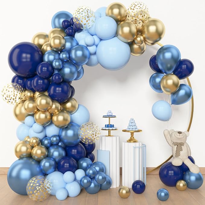 Amandir 153pcs Navy Blue Gold Balloon Garland Arch Kit Different Sizes | 18 12 - Image 2