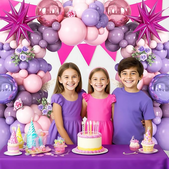 Pastel Pink Purple Balloon Arch Garland Kit - Image 4