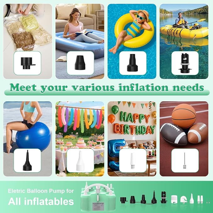 Electric Balloon Pump 4-in-1 Air Pump Portable Electric Balloon Blower Machine - Image 5