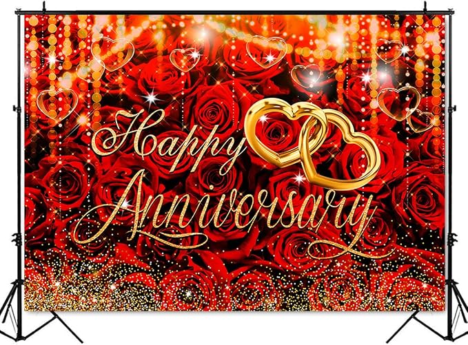 Mocsicka Happy Anniversary Backdrop Wedding Together Anniversary Party - Image 2