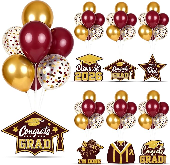 6 Sets 2026 Graduation Balloon Stand Kit by Unknown