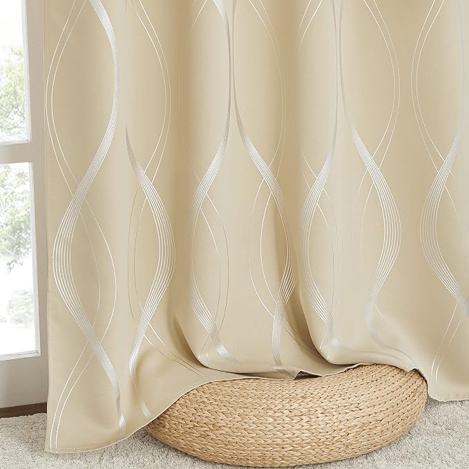 NICETOWN Bedroom Curtains Small Blackout Panels, Biscotti Beige, 42 by 40 Inch - Image 4