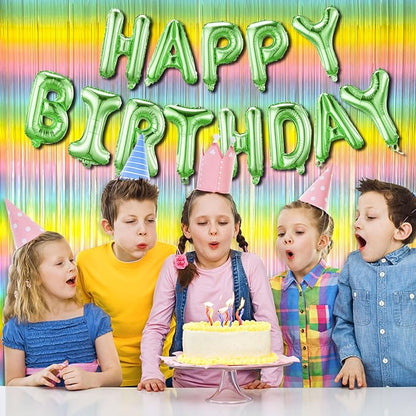 Pastel Rainbow Foil Fringe Curtain Streamers Party Backdrop Foil Fringe - Image 4