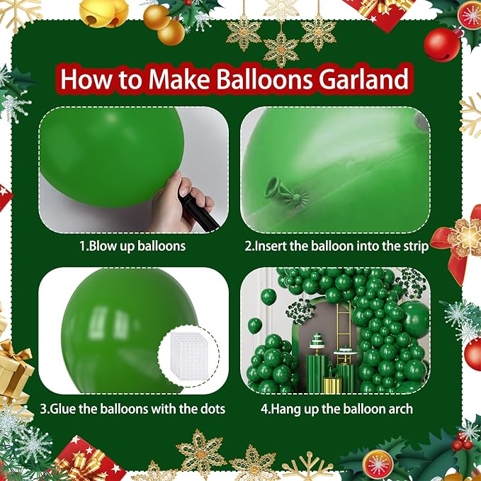 Dark Green Balloons Garland Arch Kit, Anniversary - Image 3