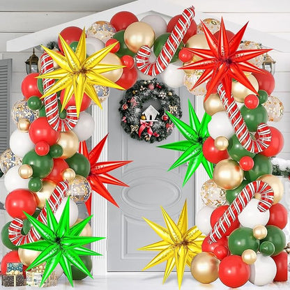 72 PCS Gold Red Green Star Balloons, Spike Balloons - Image 5