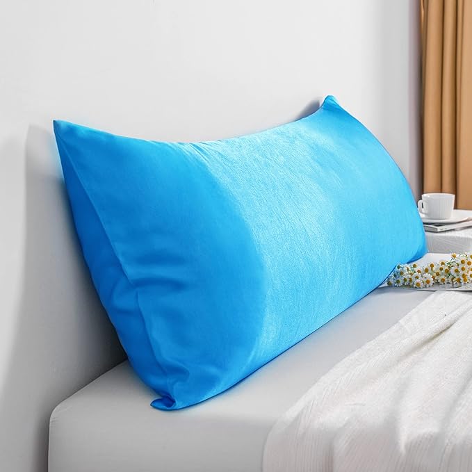 NTBAY Satin Body Pillowcase for Hair and Skin, Luxurious and Silky Pillow case with Envelope Closure, 20x54 Inches, Royal Blue