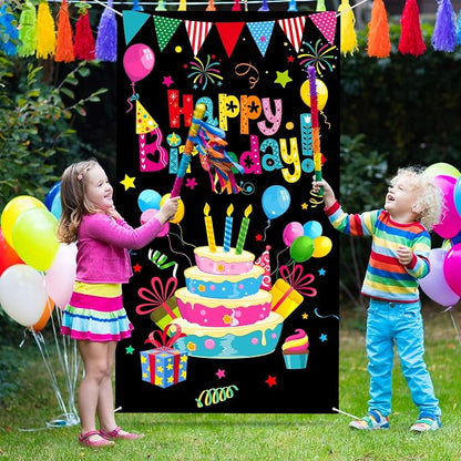 Tatuo Colorful Happy Birthday Banner Door Cover Porch Sign Happy Birthday - Image 5