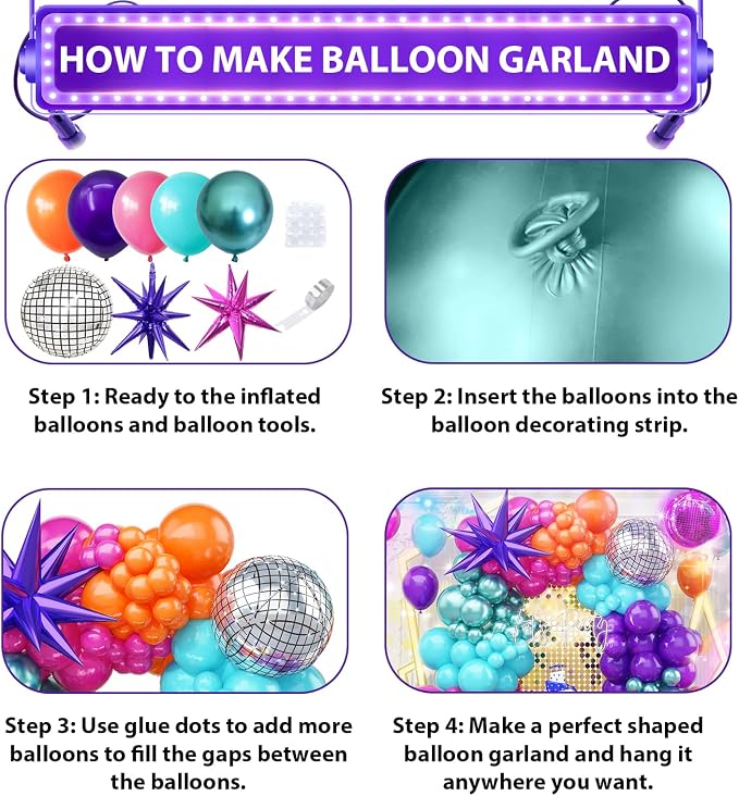 Disco Balloon Arch, 22 Inch Disco Ball Mylar Explosion Star Foil Balloon - Image 6